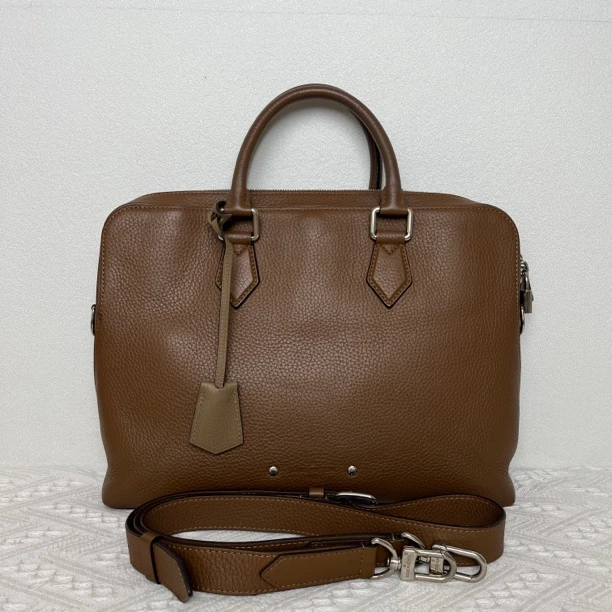 95新 LouisVuitton/路易威登 3884/芯片款时尚棕色全皮手提公文包