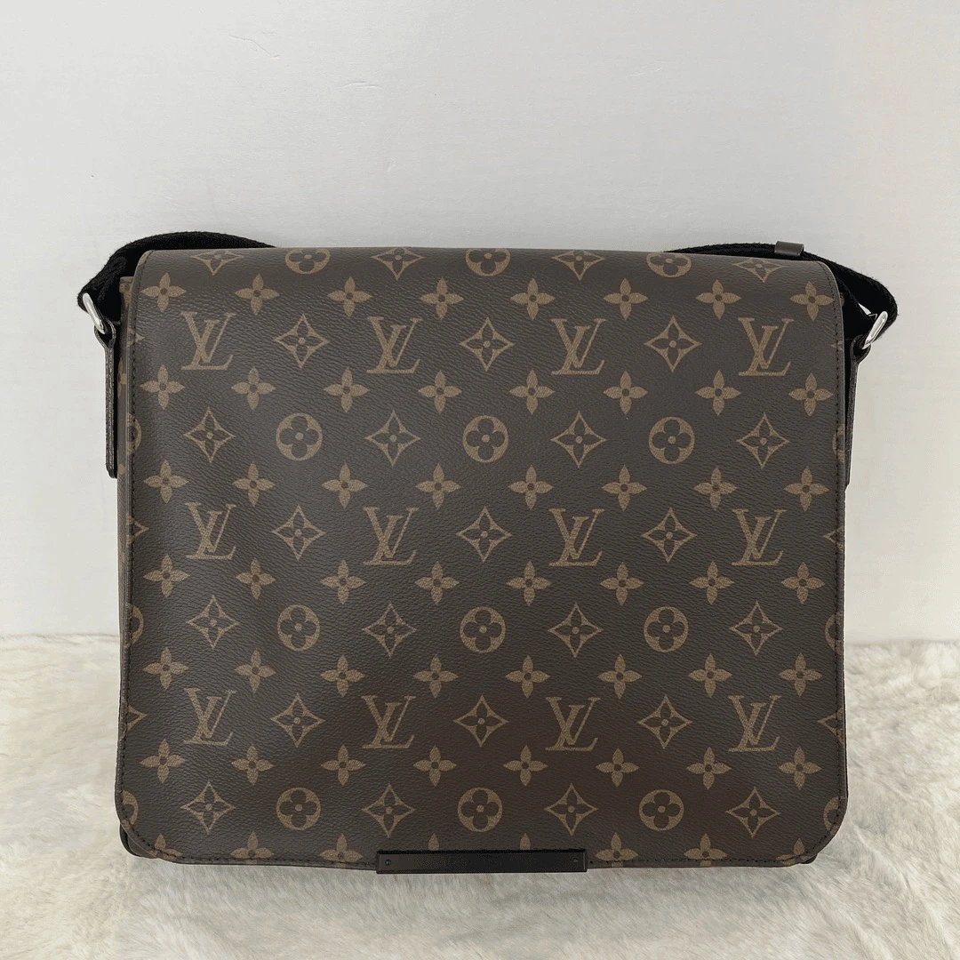 99新 LouisVuitton/路易威登 98新5850/时尚棕老花中号邮差包
