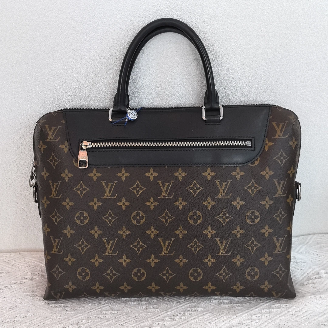 95新 LouisVuitton/路易威登 4566/4500时尚芯片款棕老花公文包