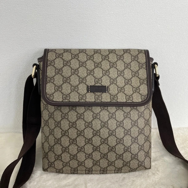 95新 GUCCI/古驰 4300/时尚经典棕老花小号单肩包