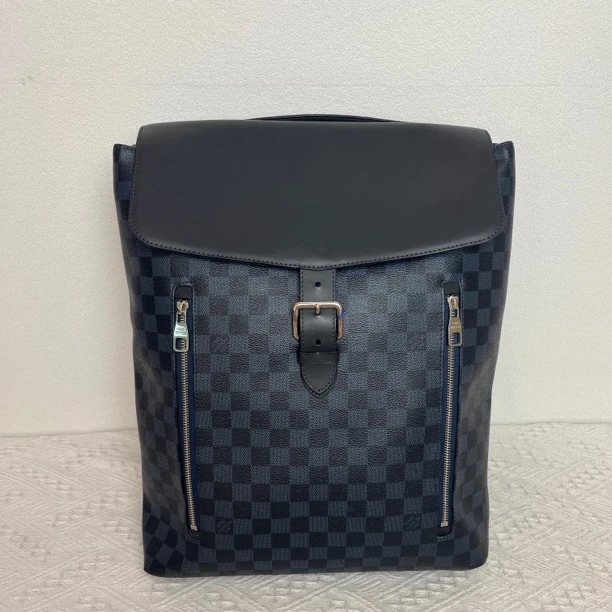99新 LouisVuitton/路易威登 98新/男士时尚蓝棋盘格双肩包3020