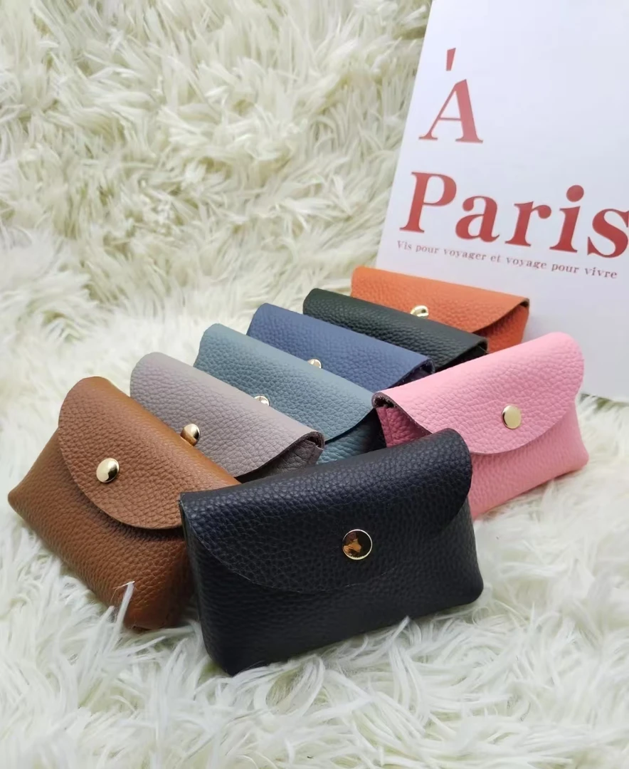 【yaoysg】头层牛皮荔枝纹零钱包卡包多色款便携式装饰卡包气质轻奢