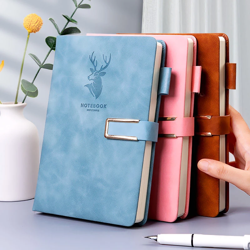 笔记本本子超厚大学生a5皮面商务记事本厚复古简约日记本创意本子