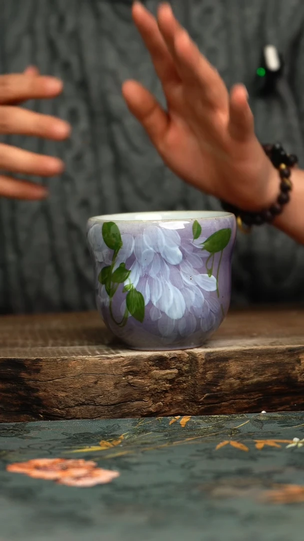 【闪购商品】杯釉下彩手工手绘同款陶器
