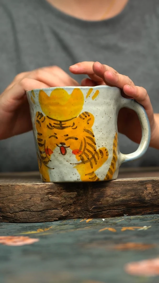【闪购商品】杯釉下彩手工手绘同款陶器