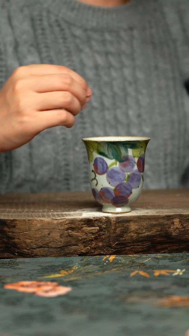 【闪购商品】杯釉下彩手工手绘同款陶器