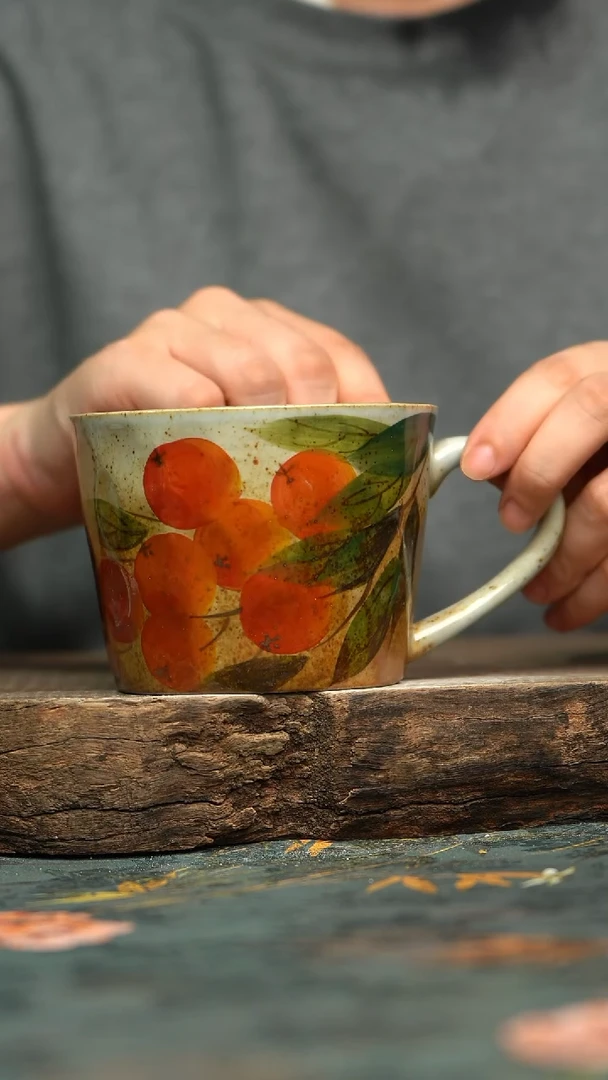 【闪购商品】杯釉下彩手工手绘同款陶器