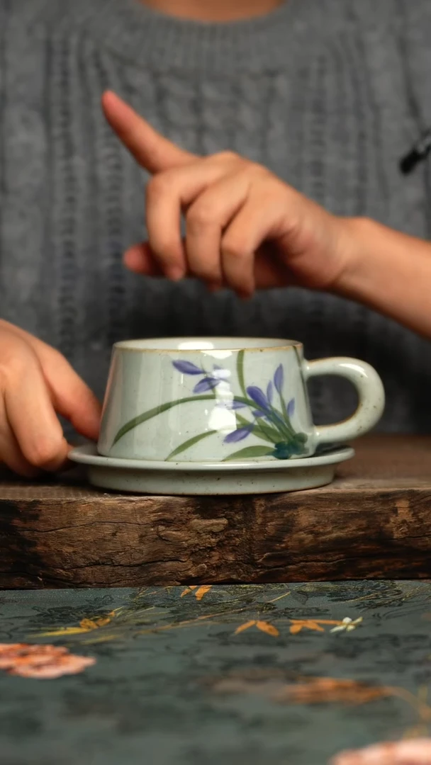 【闪购商品】杯釉下彩手工手绘同款陶器