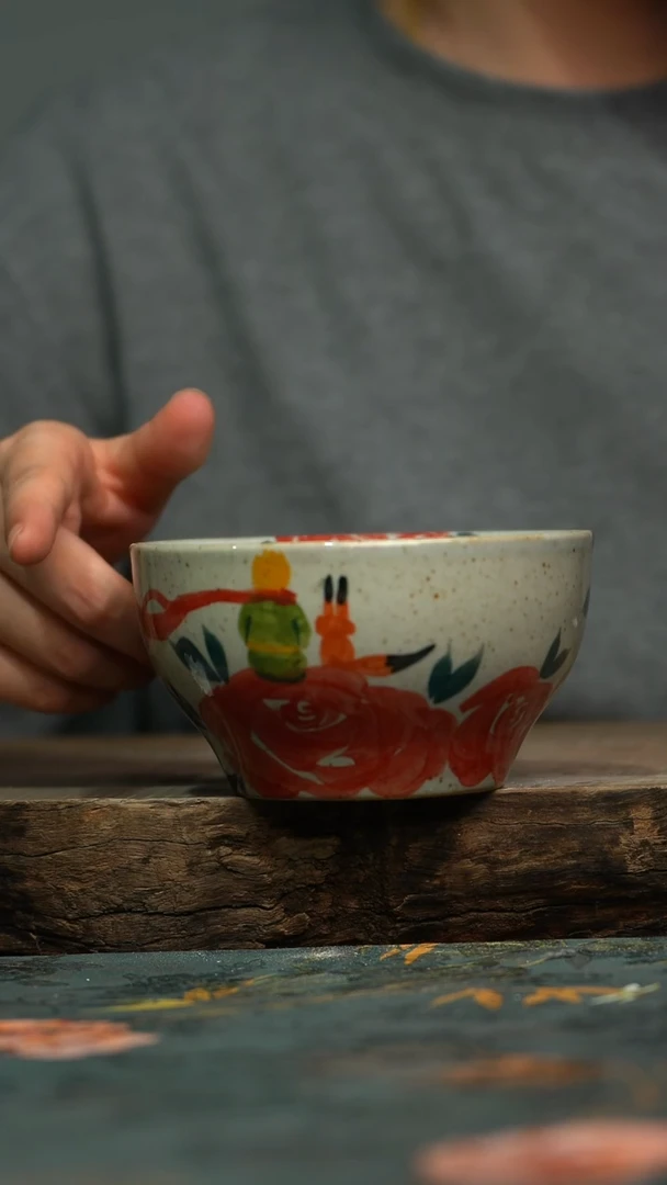 【闪购商品】杯釉下彩手工手绘同款陶器