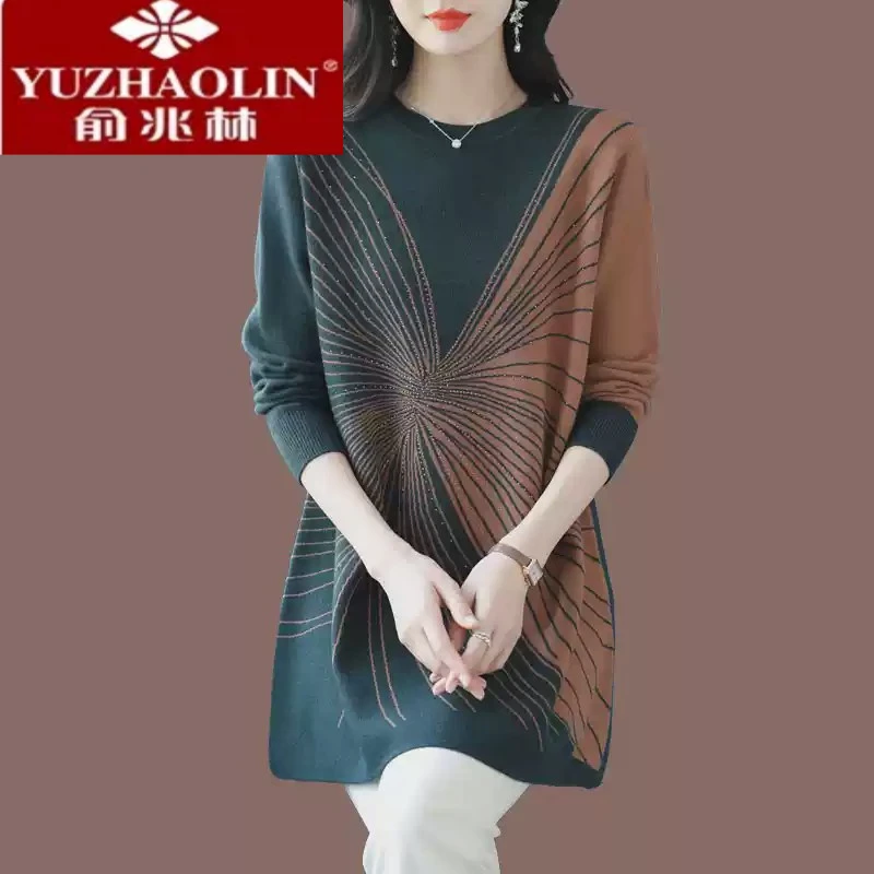 优选针织衫中年妈妈装毛衣裙中长款洋气减龄高档羊毛衫大码打底衫