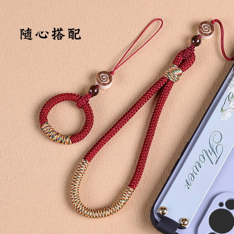 古风手机挂绳短款u盘挂件女男手工编织钥匙链防丢挂饰手机指环扣