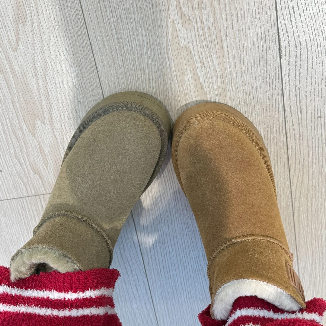 5983厚底皮毛一体雪地靴女加绒加厚2024冬季新款百搭保暖棉鞋短靴