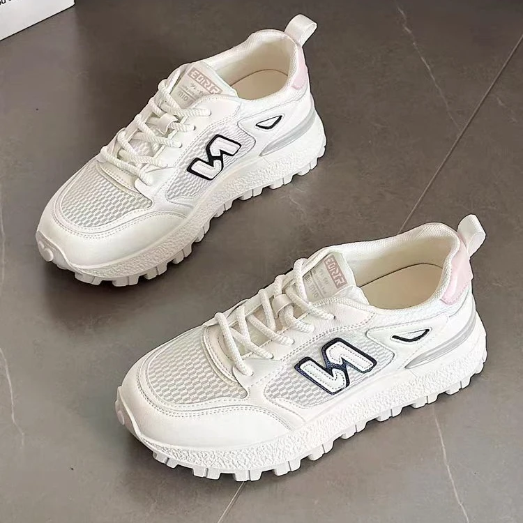 Y12608时尚休闲鞋厚底增高软底透气网面夏季运动鞋2024新款小白鞋