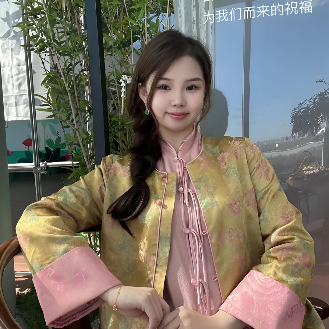 丝绒女人【彩绘外套】香Y纱提花彩绘拼刺绣唐装.