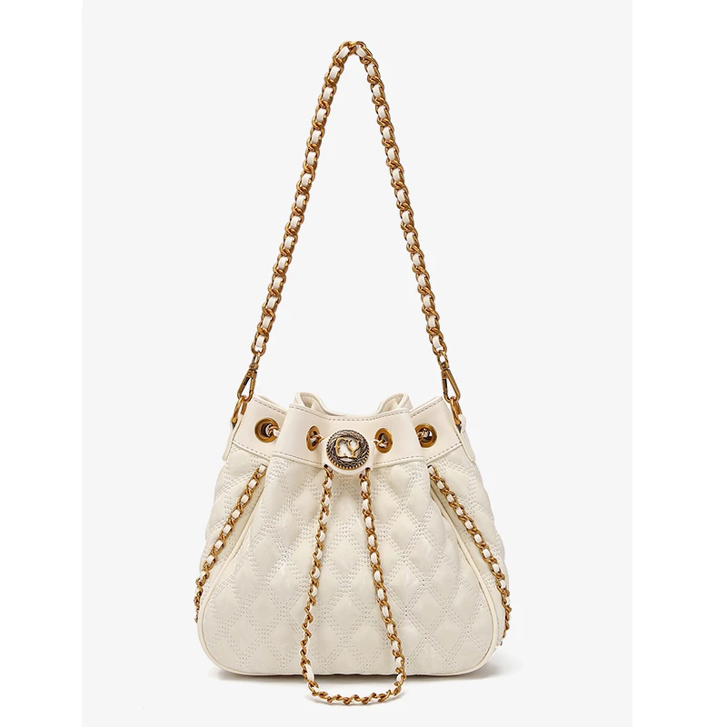 爆款小香风新款高级感菱格链条水桶包CY24001