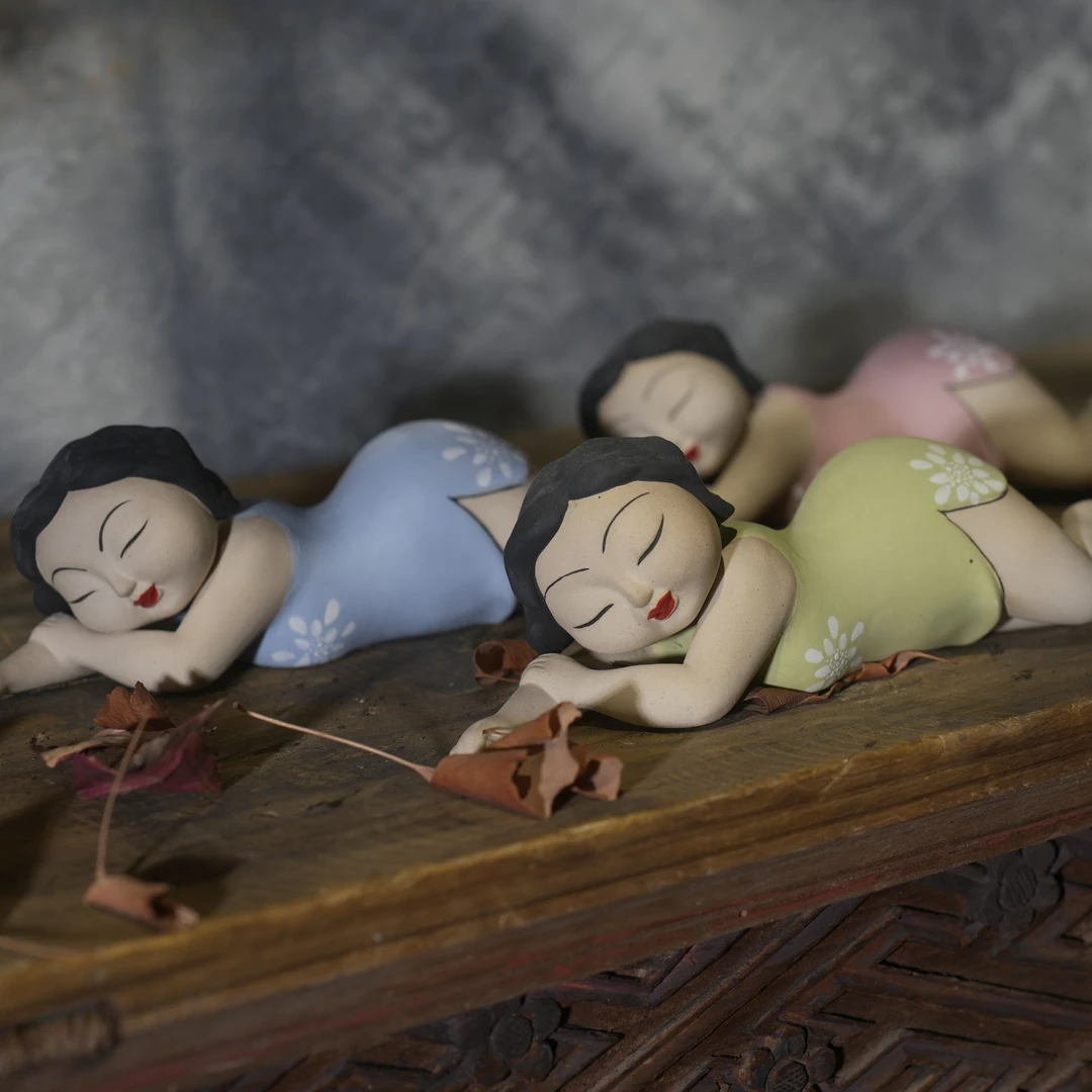 陶瓷旗袍美女摆件单个 （卧姿）