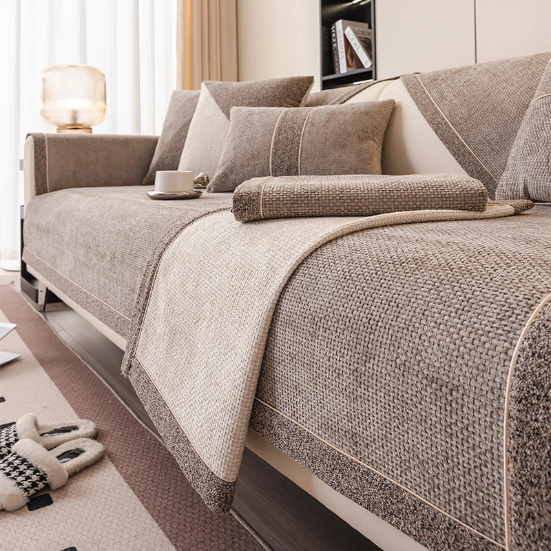 【曼达】简约轻奢高档防滑四季通用坐垫套罩巾沙发垫坐垫盖巾