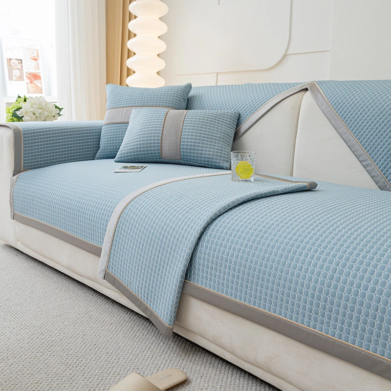 【纳凉豆豆】2024夏季新款冰丝沙发垫夏天款凉席坐垫简约透气凉席垫