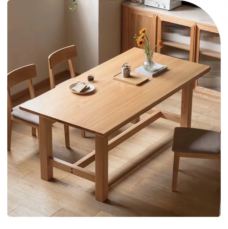 实木餐桌大尺寸简约橡木桌椅原木饭桌家用吃饭桌子Y00R02