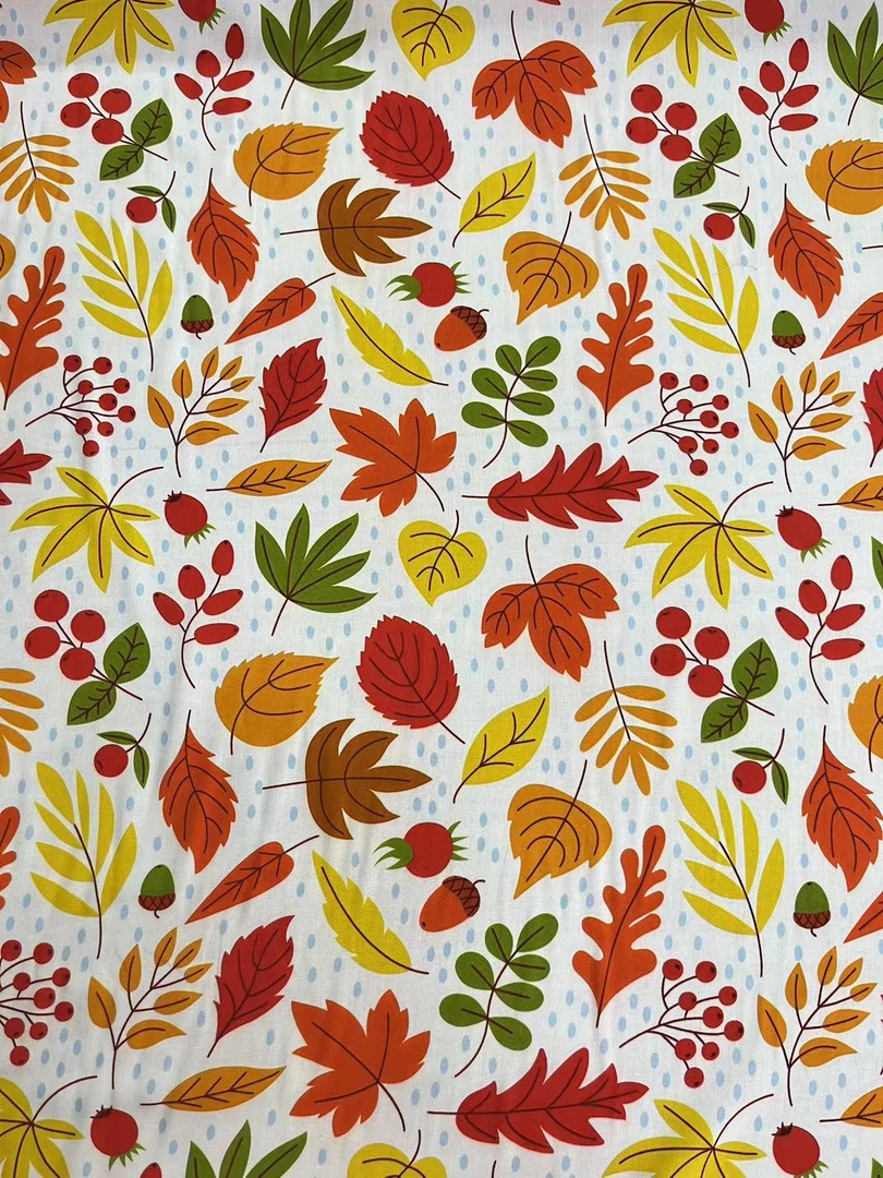 【2米包邮】100绵绸彩色叶子花时尚面料(不支持七天无理由)