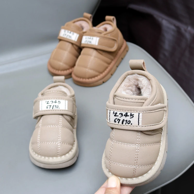 冬季加绒软底雪地靴1-2岁婴儿学步鞋加厚保暖鞋男宝宝防滑雪地棉