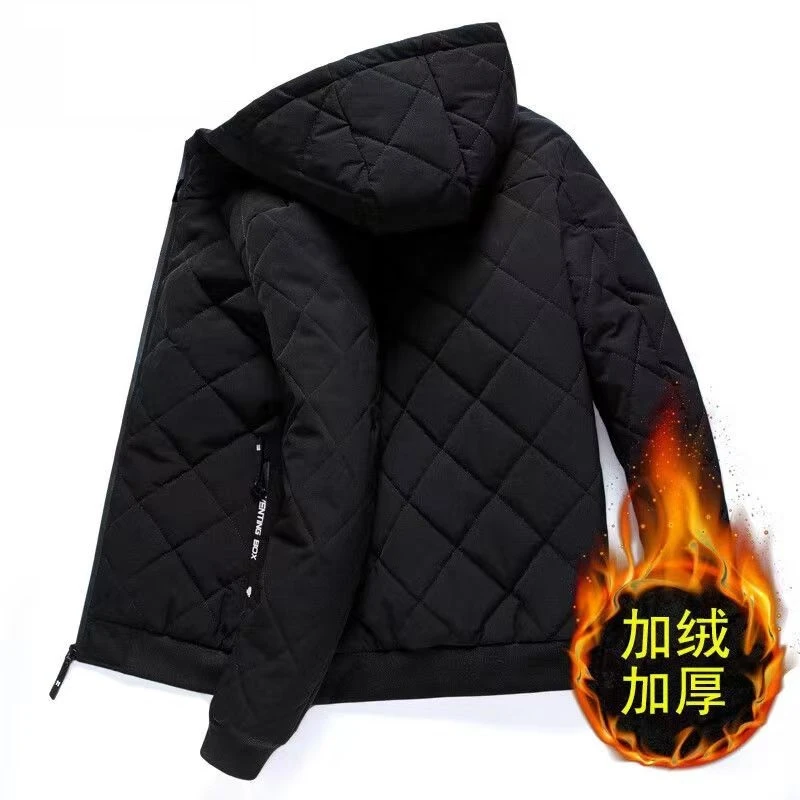 cleanfit 秋冬连帽加棉加厚棉衣加绒棉服外套加绒夹克男外套大码