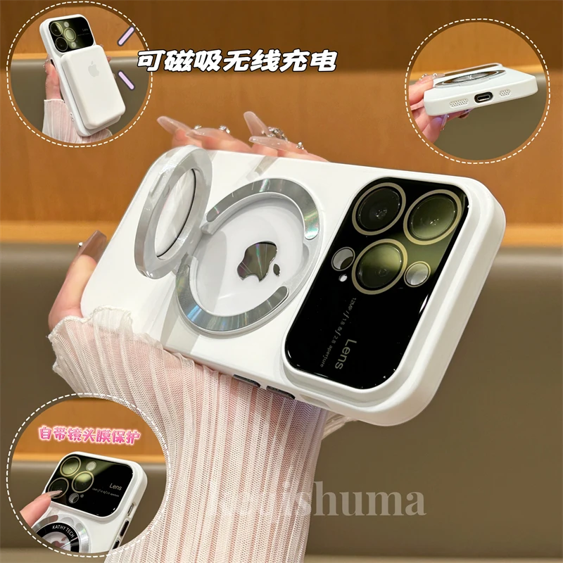 磁吸支架大视窗适用苹果14promax手机壳iphone13超薄pc全包12硬壳