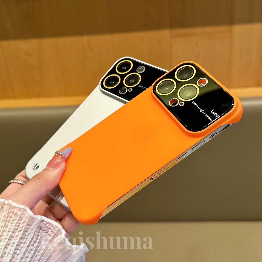 经典纯色大视窗苹果14promax手机壳iPhone14/13/13pro无边框超薄