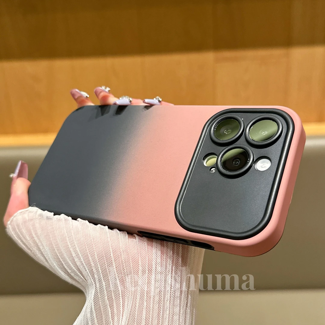 创意肤感苹果14promax手机壳苹果13简约渐变iPhone14/13pro磨砂12