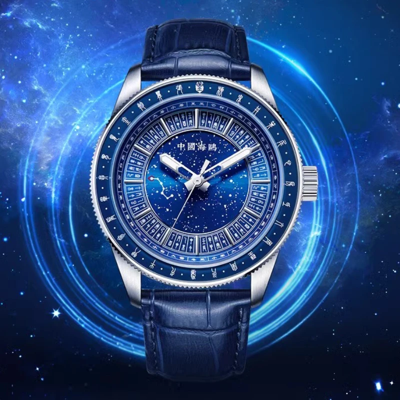 【官方号专属】海鸥手表斗转星移二十四节气星辰历腕表男士手表1069