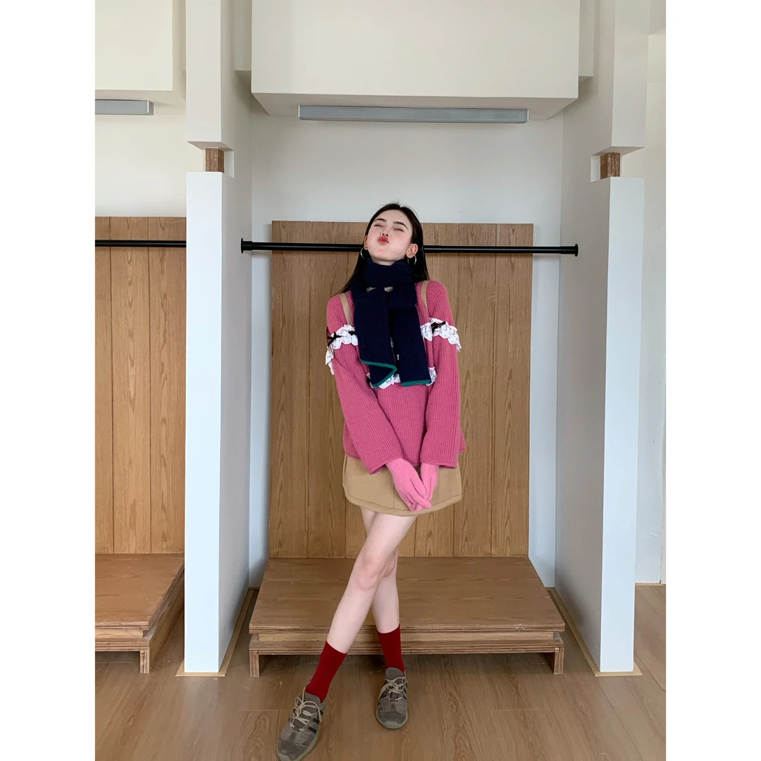 【赵小小yimao】5576 蝴蝶结重工花朵超仙设计感显瘦毛衣