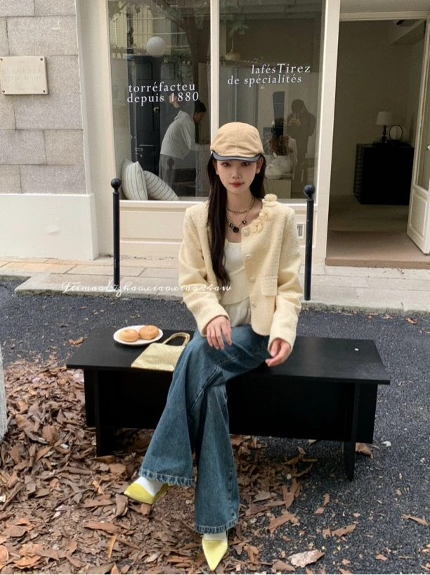 【赵小小yimao】75163 小香风外套女长袖法式名媛开衫百搭气质外套