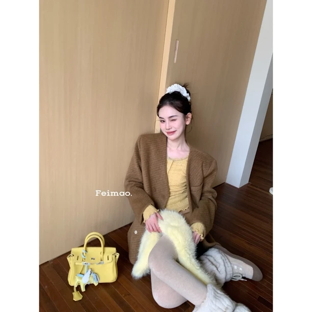 【赵小小yimao】76255 高级感V复古西装宽松显瘦毛呢外套