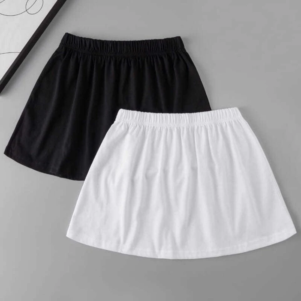 纯棉开叉卫衣打底 假两件半身裙内搭叠穿百搭裙边遮屁帘子