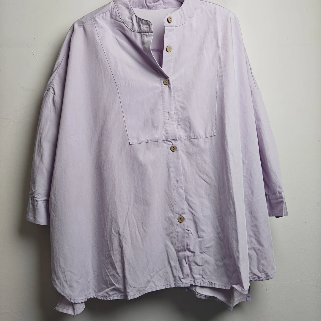 【流浪记】F30粉紫色倒三角时尚休闲开衫