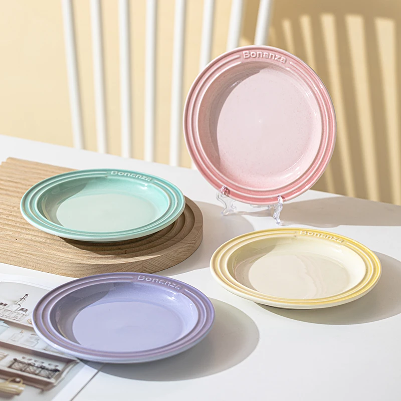 轻奢渐变系列圆盘家用2025新款陶瓷盘子餐具套装圆形平盘8英寸