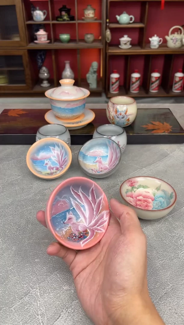 【闪购商品】陶瓷@@九尾桃红