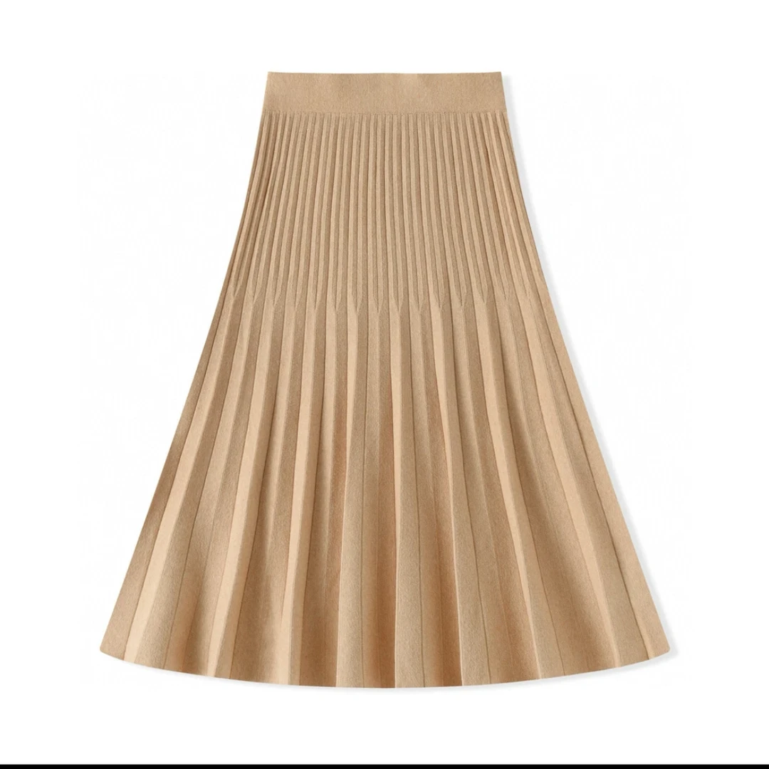 秋冬新款柔软重工高腰A字显瘦垂感针织半身裙L149