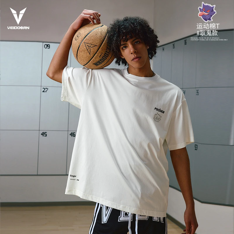 【达子清仓福利】维动耿鬼棉T运动户外休闲宽松印花美式圆领潮流s