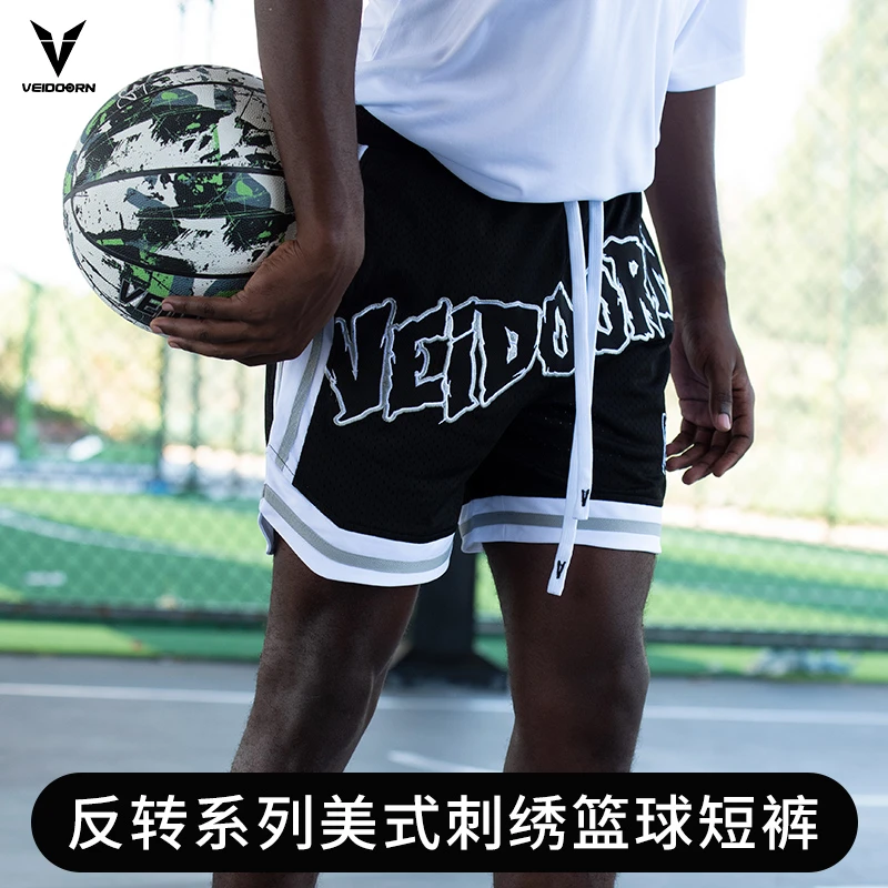 【刘教练专属】维动新款夏季打球美式球场潮牌刺绣短裤