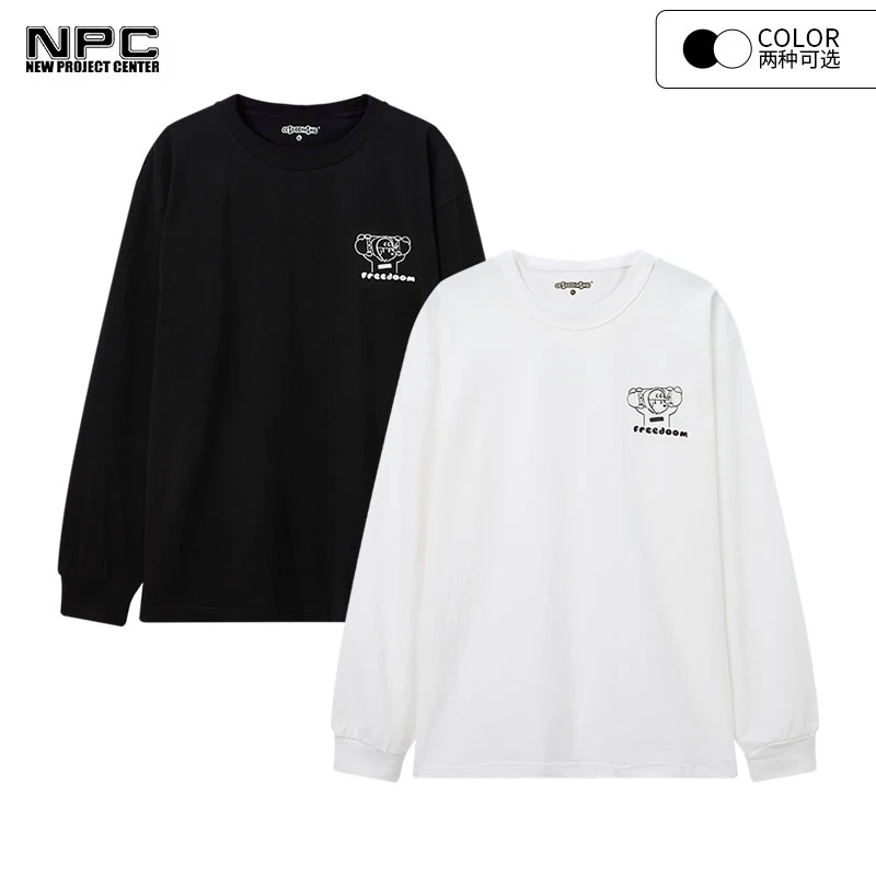 NPC潮牌CC系列背后大图案可爱滑板小狗印花卫衣圆领百搭CC32ST07