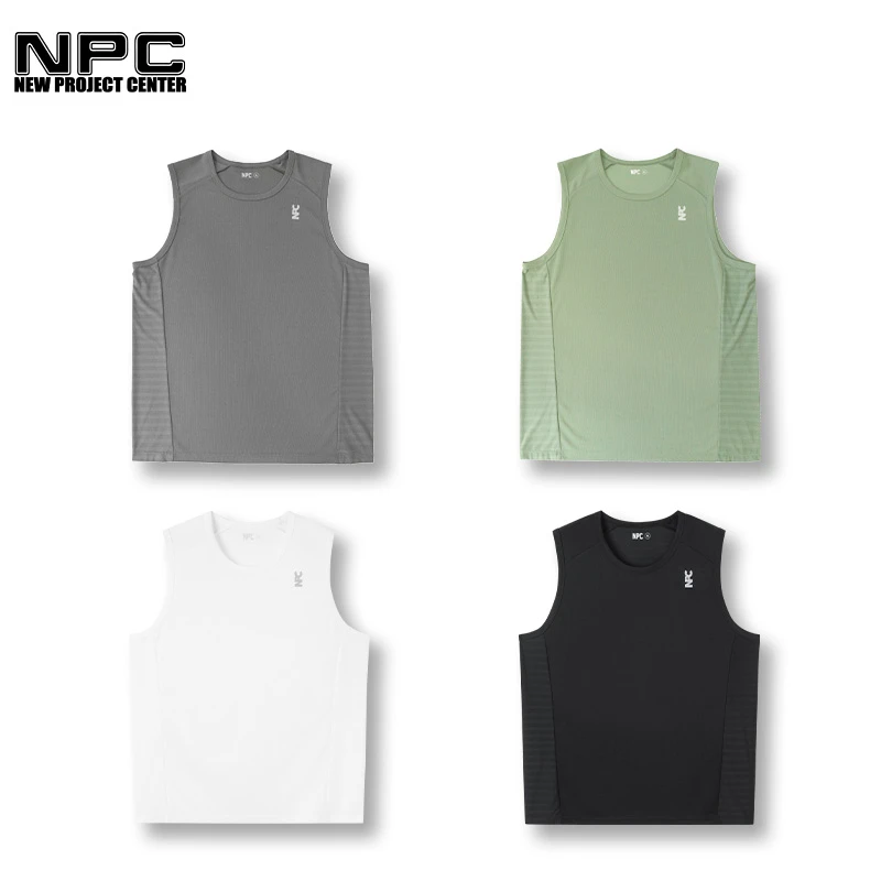 NPC潮牌李晨nic 同款简约速干健身透气宽松背心男女同款NP21TE71