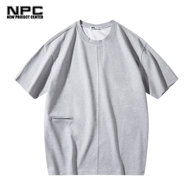 NPC潮牌出游情侣短袖休闲纯色圆领简约宽松百搭夏季T恤NP34TE35