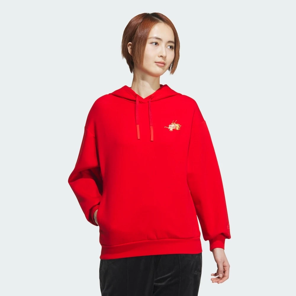 adidas/阿迪达斯【安徽AD】女子新年龙年运动连帽卫衣套头衫JE6101