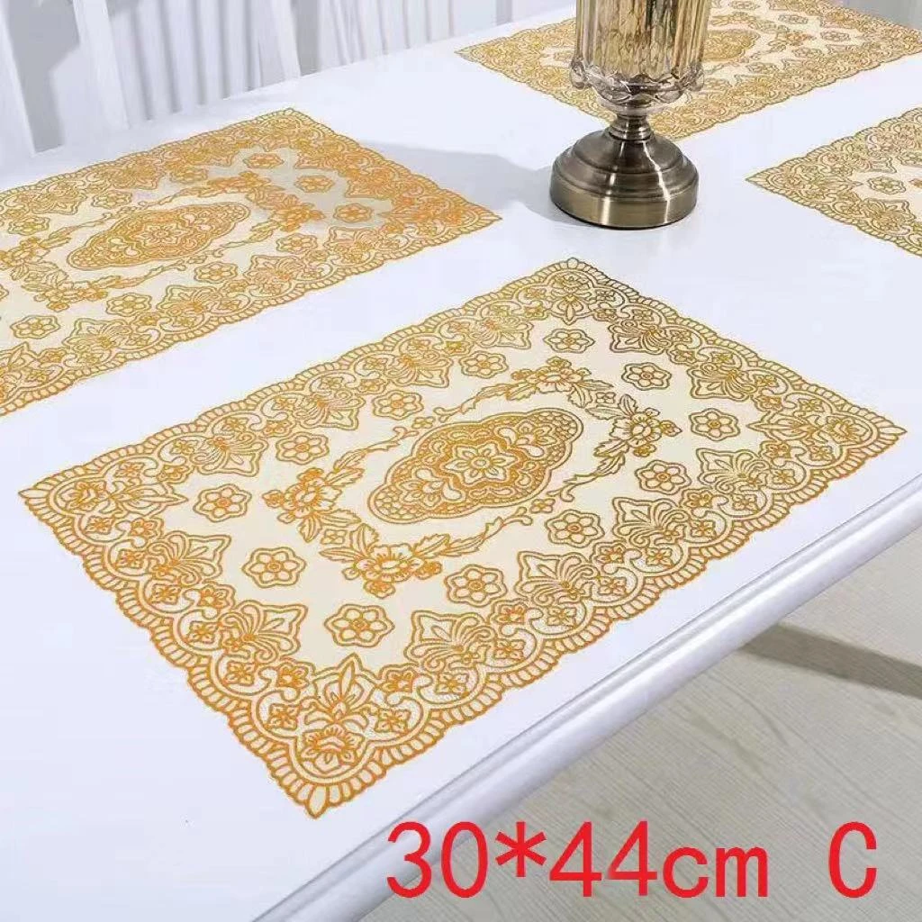 PVC防水隔热茶几餐垫烫金西餐垫托盘垫
