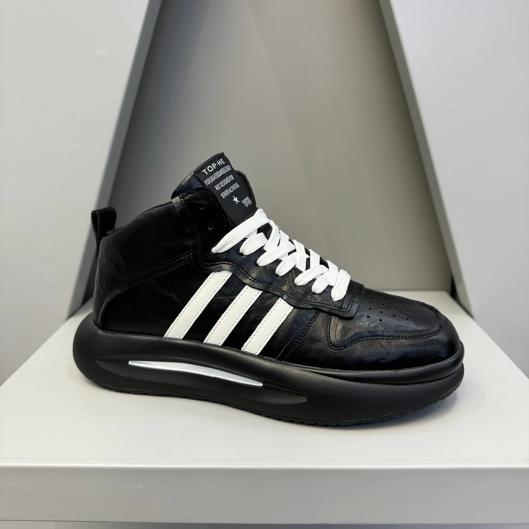 男士秋冬新款2023高帮时尚百搭加绒加厚保暖系带厚底棉鞋男鞋防滑