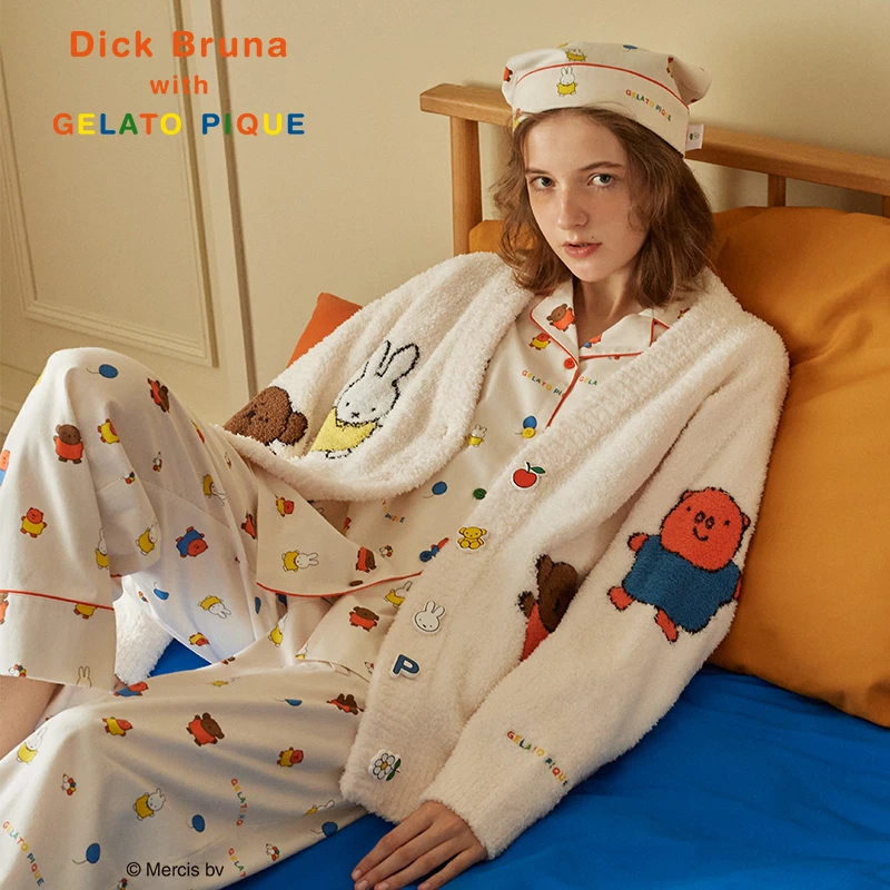 gelato pique春夏女睡衣米菲兔联名长袖衬衫居家PWFT244200