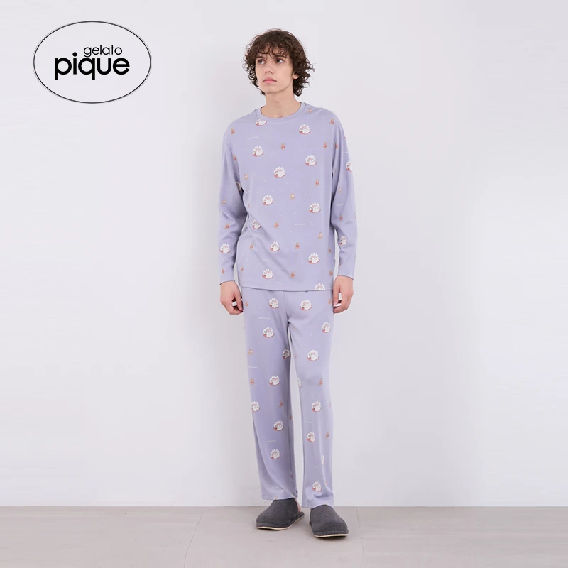 gelato pique24秋冬新品男女同款睡裤小熊蛋糕系带长裤PMCP245253