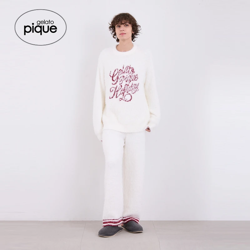 gelato pique24秋冬新品男女同款睡衣节日羽毛纱套头衫PMNT245087