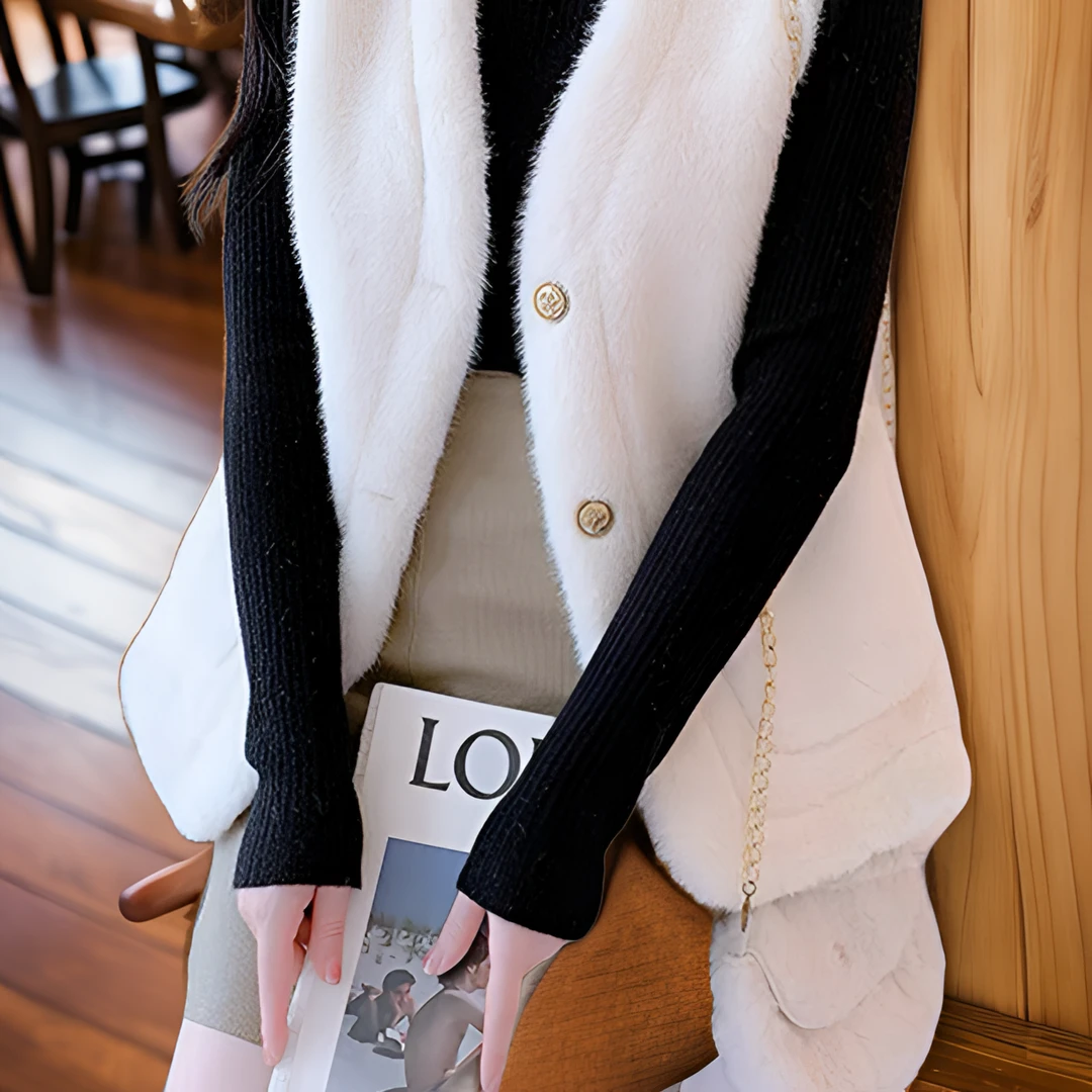 小香风加厚保暖韩版外穿马甲秋冬短款毛绒冬季时尚女马夹网红洋气